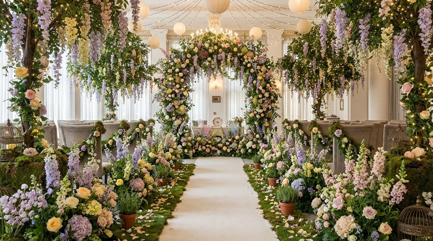 Beautifully decorated wedding ceremony